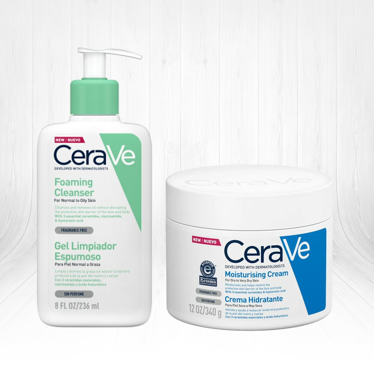 Cerave Nemlendirici Çok Kuru Ciltler 340 ml + Cerave Köpüren Temizleyici 236 ml