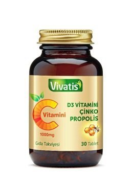 Vivatis C Vitamini 1000mg+D Vit.+Çinko+Propolis 30 Tablet