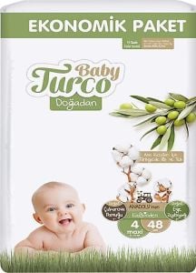 Baby Turco Doğadan Klasik Bebek Bezi Maxi 8-14 kg No: 4 48'li