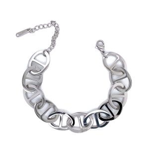 Chn-1009-98 Çelik Bileklik Gümüş