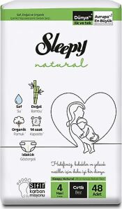 Sleepy Natural Bebek Bezi 4 Numara Maxi 48'li