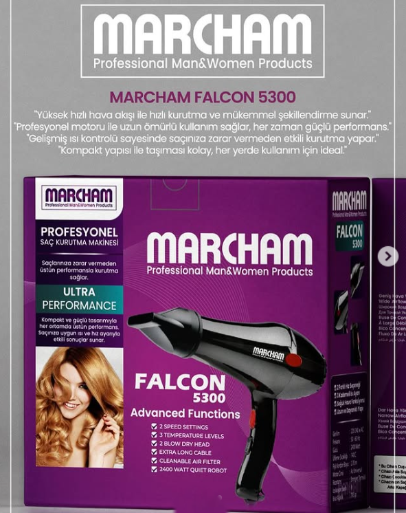 Marcham Falcon 5300 Fön Makinesi 2200 Watt