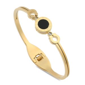 Nal Figürlü Sedef Taşlı Çelik Kelepçe Bileklik