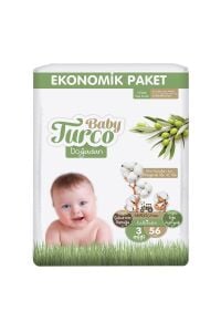 Baby Turco Doğadan Klasik Bebek Bezi Midi 5-9 kg No: 3 56'lı