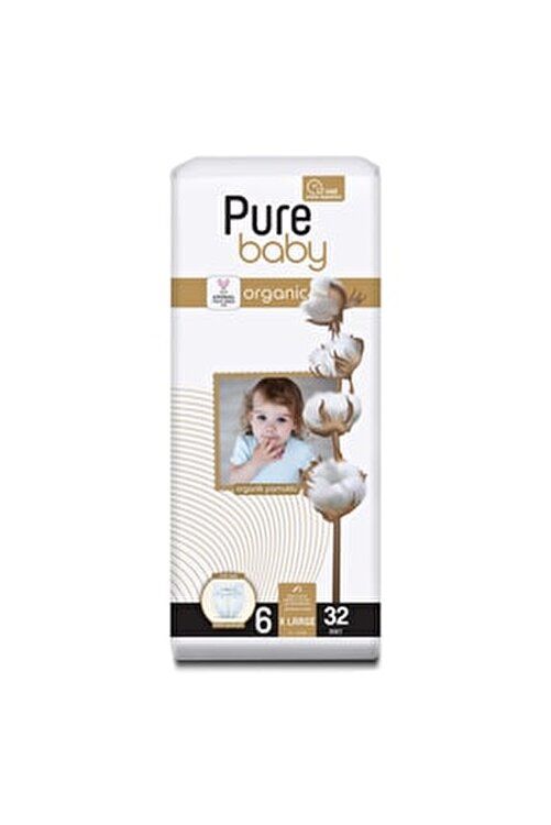 Pure Baby Organik Bebek Bezi No: 6 32'li