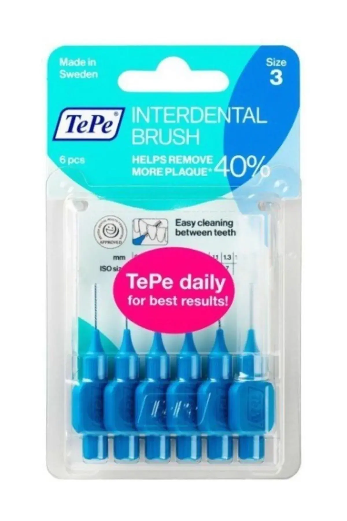 Tepe Diş Arayüz Fırçası Mavi 0,6 mm 8'li