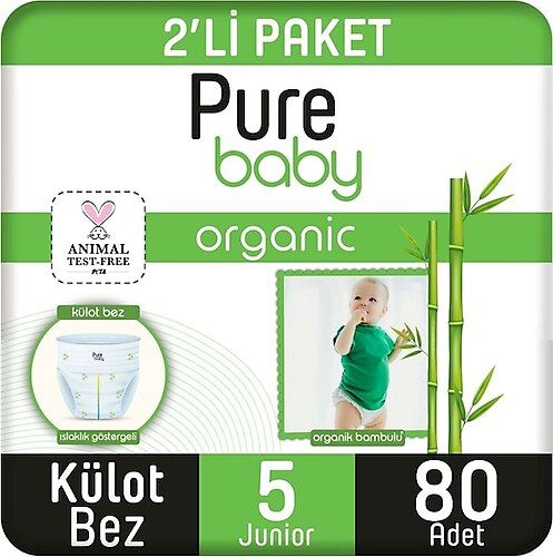 Pure Baby Organik Bebek Bezi No: 2 68'li