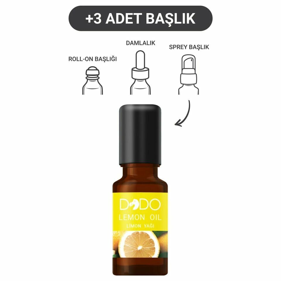Dodo Limon Yağı 15 ml (Sprey-Roll On-Damla-3 Başlık)