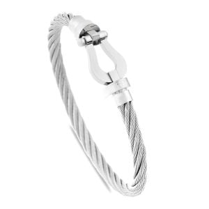 Burma Desenli Çelik Kelepçe Bileklik