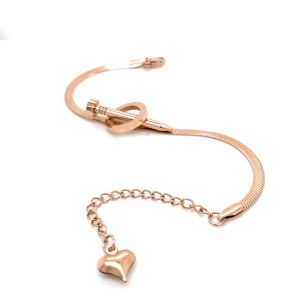 Çivi Figürlü İtalyan Zincir Çelik Bileklik Rose