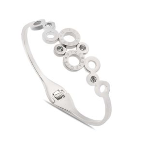 Baloncuk Figürlü Sedef Taşlı Çelik Kelepçe Bileklik