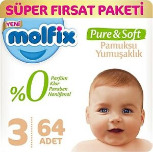 Molfix Pure Soft Bebek Bezi No: 3 64'lü