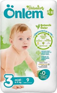 Önlem Bebek Bezi 3 Numara Yenidoğan 4-9 Kg Arası Deneme Boyu 9'lu