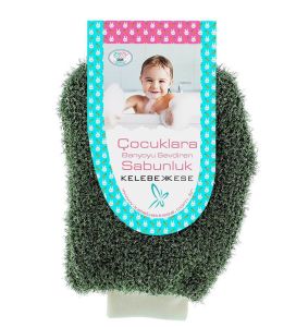 Kelebek Kese Çocuklara Banyoyu Sevdiren Sabunluk - Koyu Yeşil