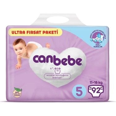 Canbebe Bebek Bezi Ultra Fırsat Paketi No: 5 11-18 kg 92'li