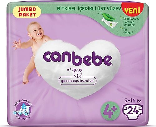 Canbebe Bebek Bezi Jumbo Paket 9-16 kg No: 4 24'lü