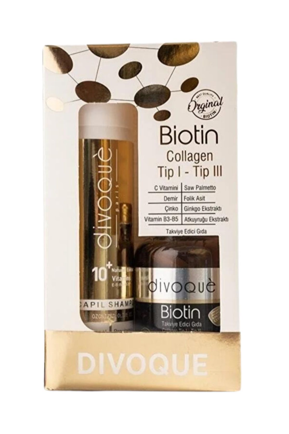 Divogue Biotin 5000 Mcg 60 Tablet + Divoque Procapil Şampuan 200 ml