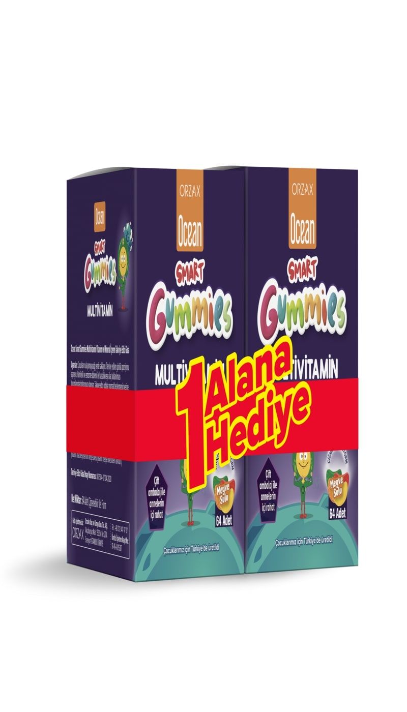 11/2024 Ocean Smart Gummies Multivitamin 64'lü - 1 Alana 1 Hediye