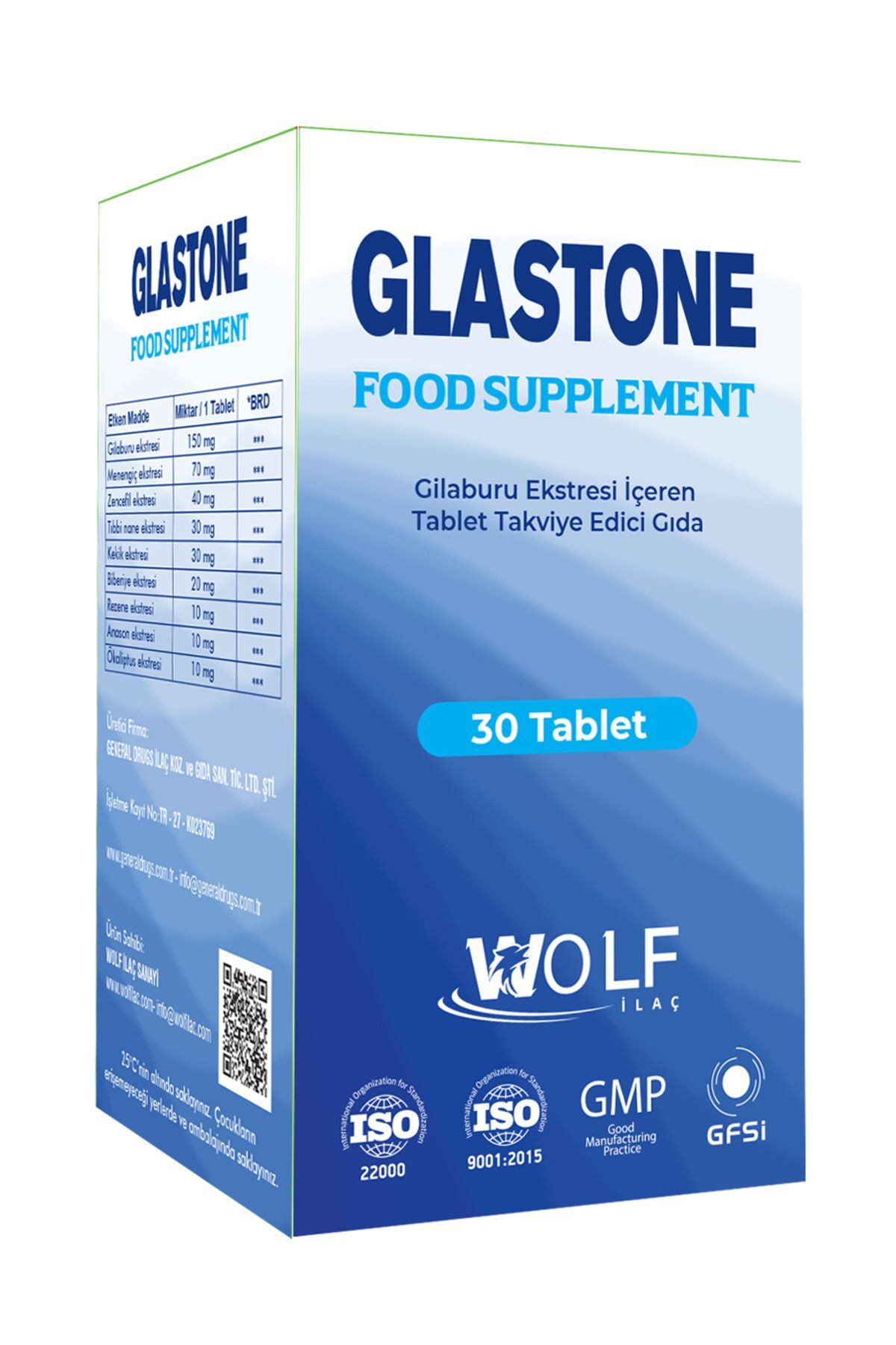 Wolf Glastone Gilaburu İçeren Takviye Edici Gıda 30 Tablet