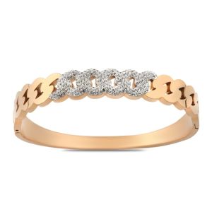 Zincir Desenli Sedef Taşlı Çelik Kelepçe Bileklik