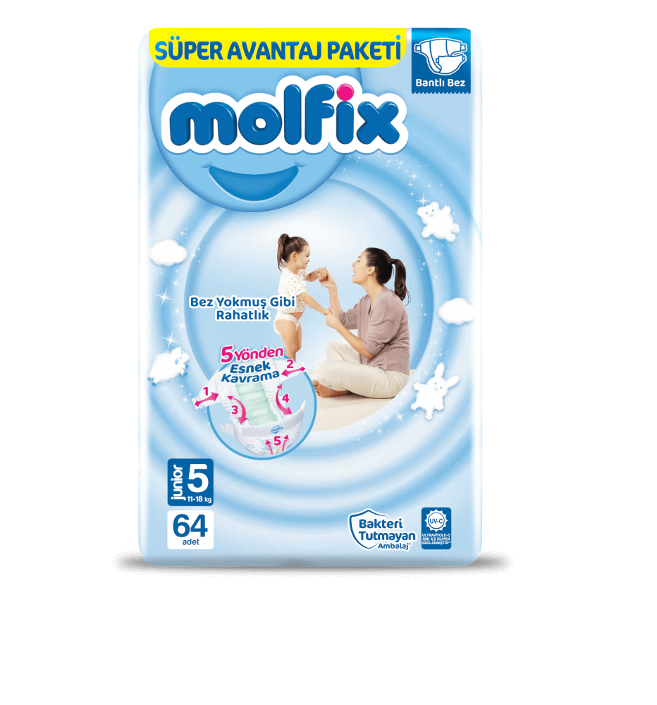 Molfix Mega Fırsat Paketi Bebek Bezi No: 5 Junior 64'lü
