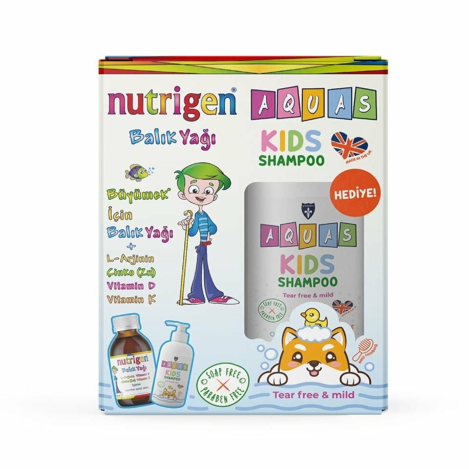 Nutrigen Balık Yağı Şurup 200ml + Aquas Kids Şampuan 250ml Hediye