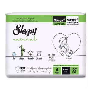 Sleepy Natural Çocuk Bezi Maxi Cırtlı No: 4 7-14 kg 27'li