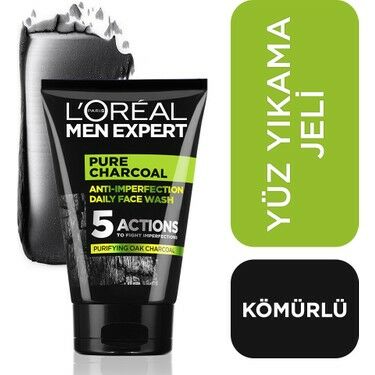 L'Oreal Paris Men Expert Pure Charcoal Kömürlü Yüz Yıkama Jeli 100 ml