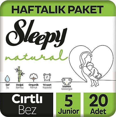 Sleepy Natural Çocuk Bezi Junior Cırtlı No: 5 11-18 kg 20'li