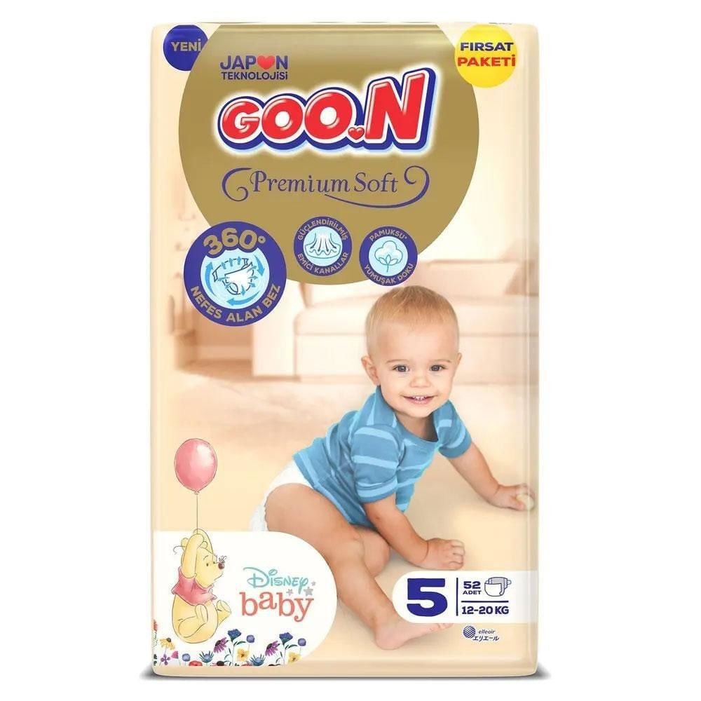 Goon Premium Soft Bant Bebek Bezi 5 Beden 52'li