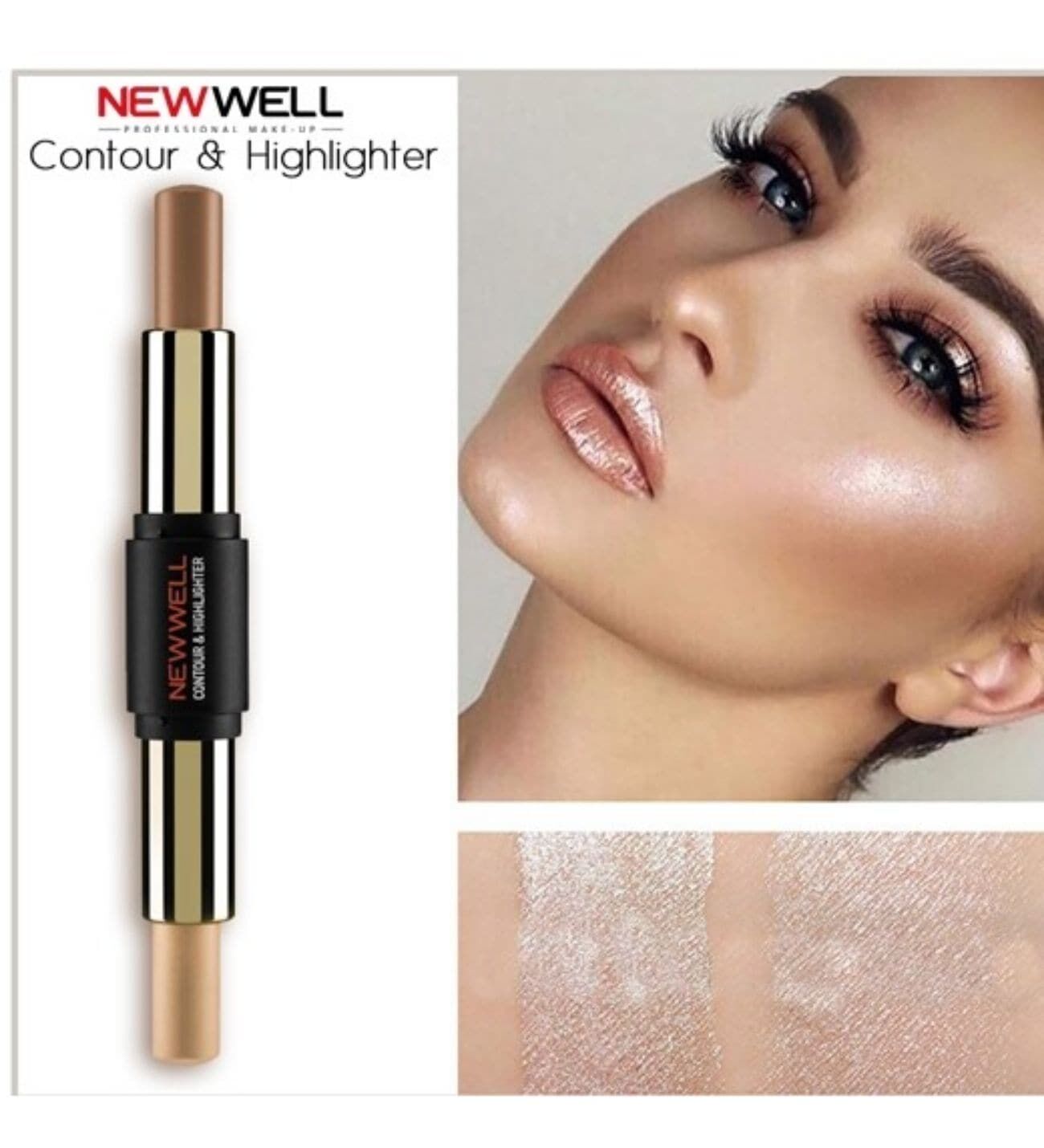 New Well Kontür Fırçası Profesyonel Contour Stick Çift Taraflı