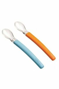 Wee Baby Silikon Mama Kaşığı 6+ Ay 2'li Mavi Turuncu