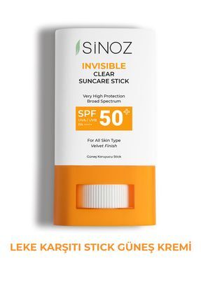 Sinoz Nemlendirici ve Yatıştırıcı Yüksek Korumalı Şeffaf Stick Güneş Kremi SPF50+ 15 gr