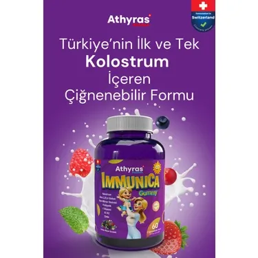 Immunica Gummy Kolostrum Beta Glukan İçeren 60 Çiğnenebilir Form
