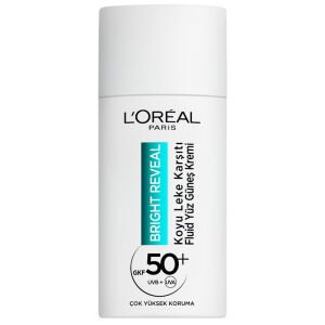 L'Oreal Paris Bright Reveal Koyu Leke Karşıtı Renkli Fluid Günlük Yüz Güneş Kremi SPF50+ 50 ml - Light