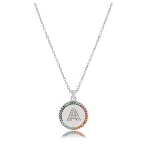 Apm Monaco Renkli Zirkon Taşlı A Harfi Kolye