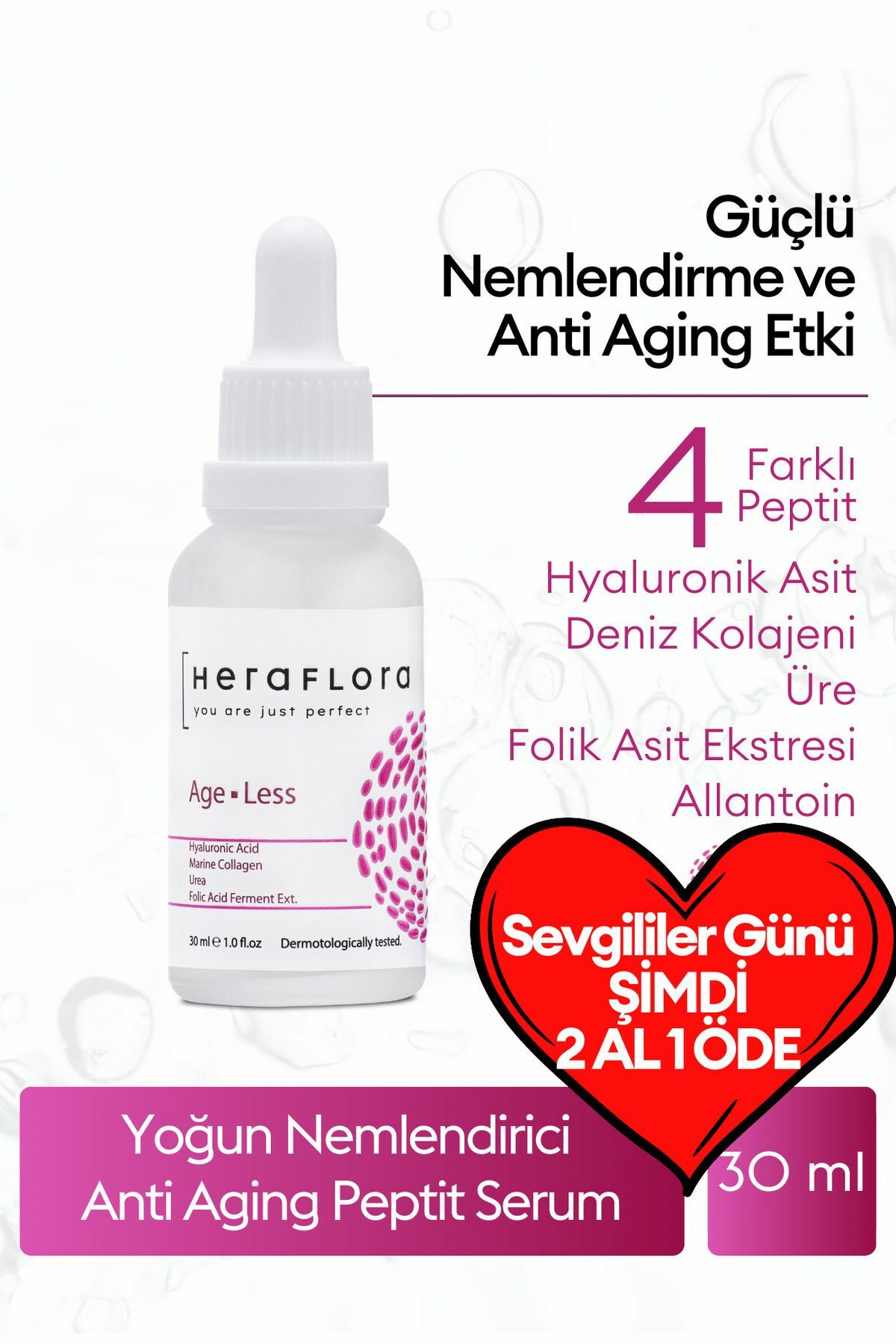 Heraflora Ageless Yaşlanma Kırışıklık Karşıtı Yoğun Nemlendirici Serum 30 ml