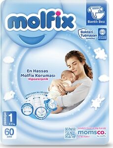 Molfix Yenidoğan 2-5 kg Bebek Bezi No: 1 60'lı