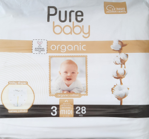 Pure Baby Pamuk Bebek Bezi Jumbo Midi No: 3 28'li