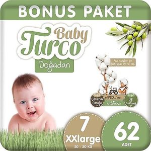 Baby Turco Doğadan Bonus Paket Bebek Bezi No: 7 62'li