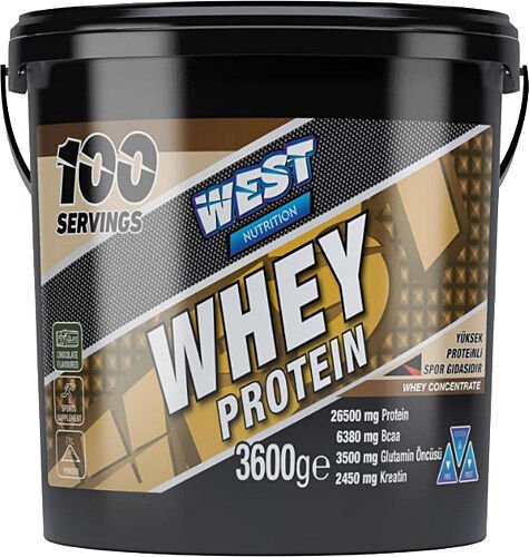 West Nutrition Whey Protein Tozu Çikolata Aromalı 3600 gr 100 Servis
