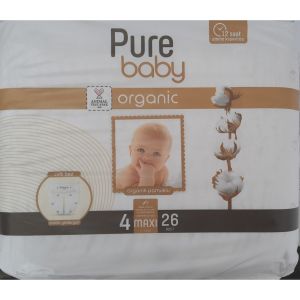 Pure Baby Pamuk Bebek Bezi Jumbo Maxi No: 4 26'lı