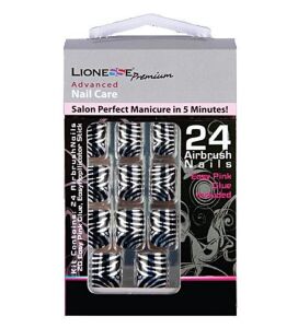 Lionesse Nail Care Salon Perfect Takma Tırnak M-65 Zebra Desen 24 Adet