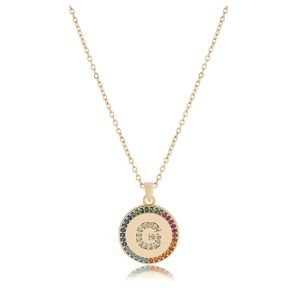 Apm Monaco Renkli Zirkon Taşlı G Harfi Kolye