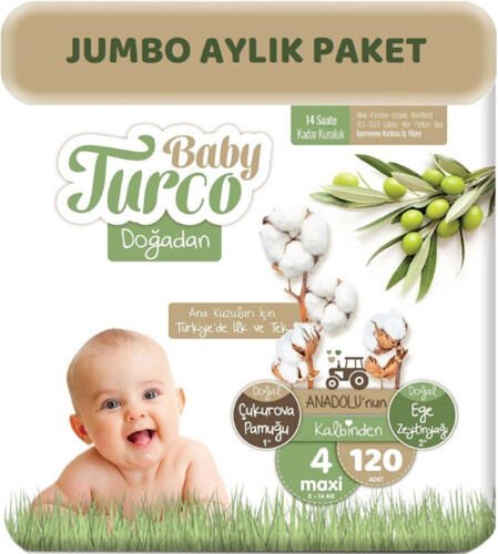 Baby Turco Doğadan Bonus Paket Bebek Bezi No: 4 120'li