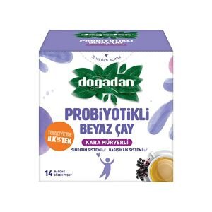 Doğadan Probiyotikli Beyaz Çay Kara Mürverli 14 Poşet