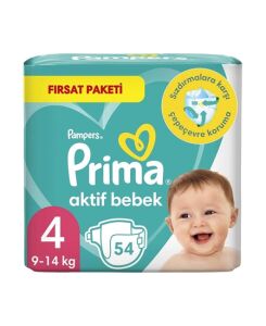 Prima Klasik Bebek Bezi Fırsat Paketi No: 4 54'Lü