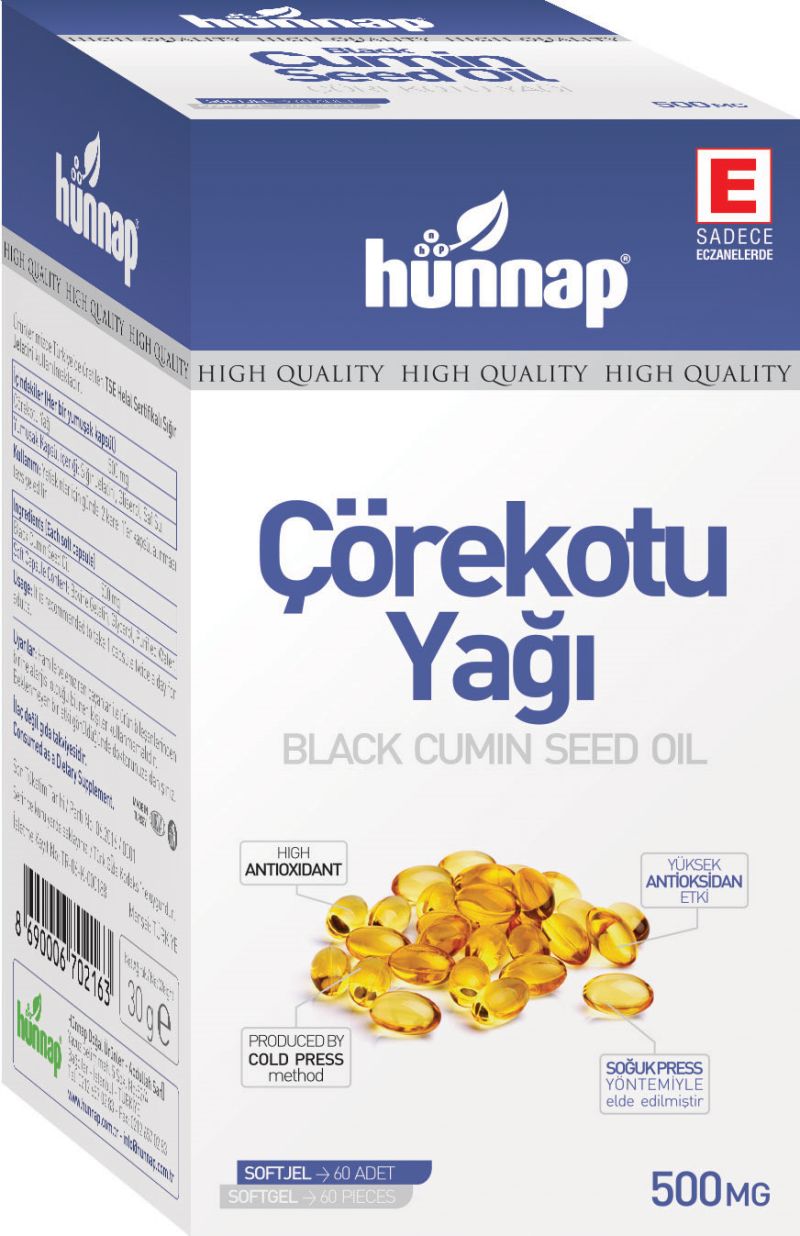 ÇÖREK OTU YAĞI 60 KAPSÜL HÜNNAP