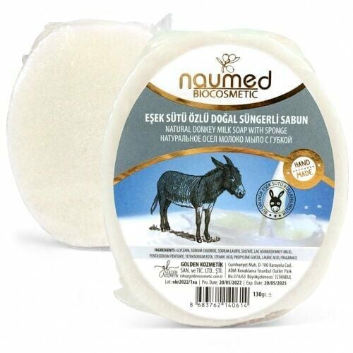 Naumed Eşek Sütü Özlü Doğal Süngerli Sabun 135 gr