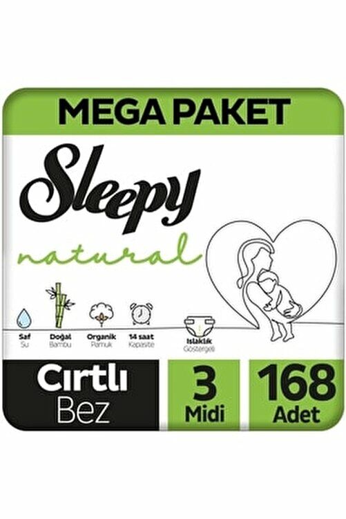 Sleepy Natural Mega Paket Bebek Bezi No: 3 168'li